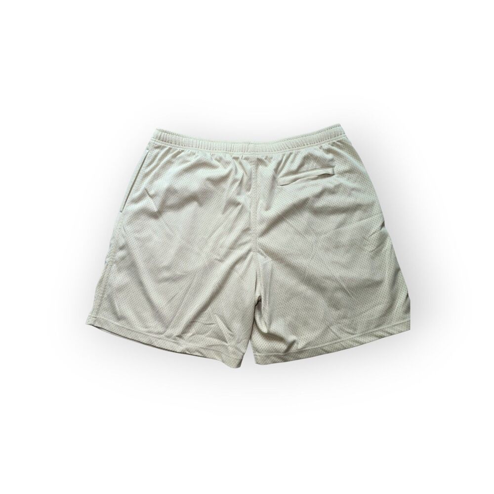 Obey Clothing Mens XXL Off White Mesh Athletic Gym Shorts Embroidered Logo Tan